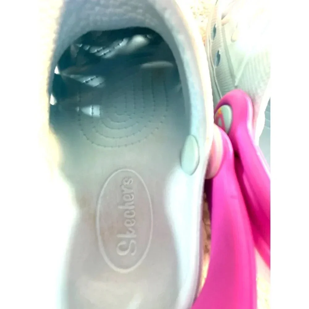 Skechers Girls Lighted Croc Type Shoes Blue Multicolor Size